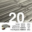 TERRASSEENBOIS - Kit complet terrasse Pin autoclave Gris pour 20 m² • Lames 5,1 m, lambourdes 5,1 m, plots réglables et visserie Inox - vignette