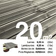 TERRASSEENBOIS - Kit complet terrasse Pin autoclave Gris pour 20 m² • Lames 4,2 m, lambourdes 4,2 m, plots réglables et visserie Inox - vignette
