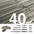 TERRASSEENBOIS - Kit complet terrasse Pin autoclave Gris pour 40 m² • Lames 5,1 m, lambourdes 5,1 m, plots réglables et visserie Inox • Livraison gratuite - vignette