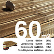 TERRASSEENBOIS - Kit complet terrasse Pin autoclave Marron pour 60 m² • Lames 4,8 m, lambourdes 4,2 m, plots réglables et visserie Inox • Livraison gratuite - vignette