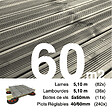 TERRASSEENBOIS - Kit complet terrasse Pin autoclave Gris pour 60 m² • Lames 5,1 m, lambourdes 5,1 m, plots réglables et visserie Inox • Livraison gratuite - vignette