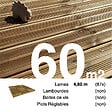 TERRASSEENBOIS - Planches de terrasse Pin autoclave Marron pour 60 m² • Longueur 4,8 m - vignette
