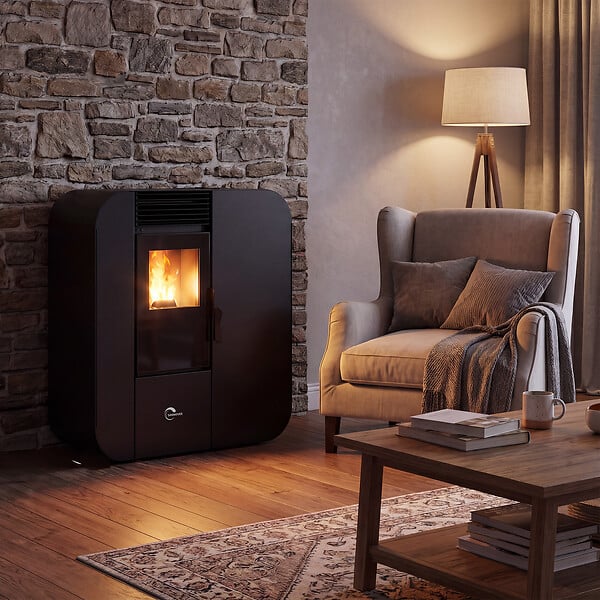 SANNOVER - Poêle à granulés Etanche Slim Astral 13,8 kW Noir Sannover - large