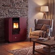 SANNOVER - Poêle à granulés Etanche Slim Astral 13,8 kW Bordeaux Sannover - vignette