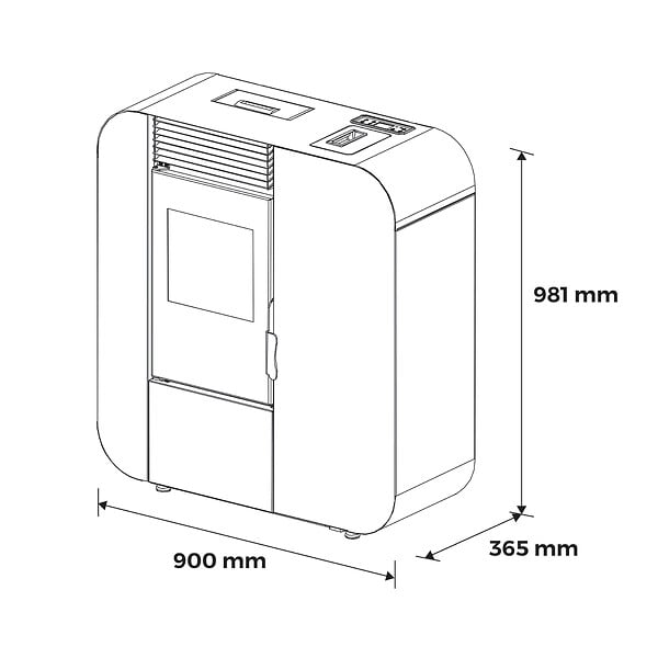SANNOVER - Poêle à granulés Etanche Slim Astral 13,8 kW Bordeaux Sannover - large