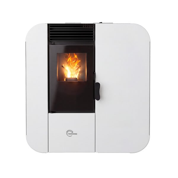 SANNOVER - Poêle à granulés Etanche Slim Astral 13,8 kW Blanc Sannover + Kit d'installation - large