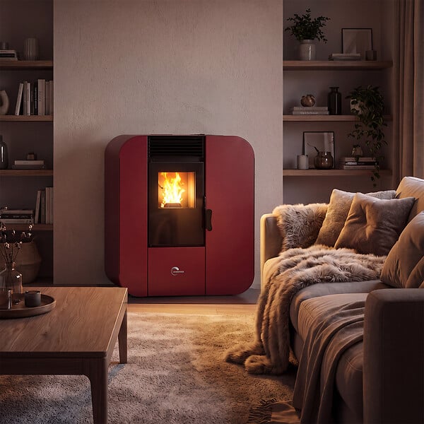 SANNOVER - Poêle à granulés Etanche Slim Astral 9,4 kW Bordeaux Sannover - large