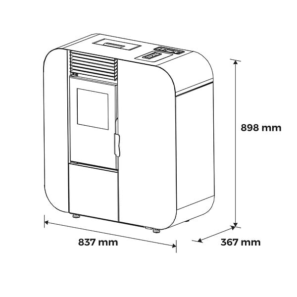 SANNOVER - Poêle à granulés Etanche Slim Astral 9,4 kW Bordeaux Sannover - large