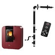 SANNOVER - Poêle à granulés Etanche Slim Astral 9,4 kW Bordeaux Sannover + Kit d'installation - vignette