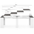 ID MARKET - Table console extensible ORLANDO 10 personnes 235 cm bois blanc et effet  béton - vignette