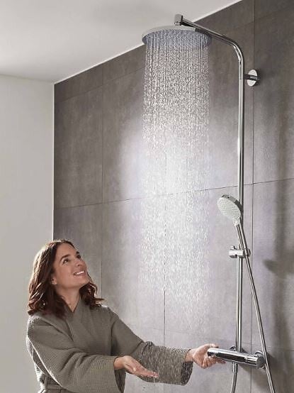 HANSGROHE - Colonne de douche Crometta S 240 EcoSmart chrome HANSGROHE 27268000 avec mitigeur thermostatique - large