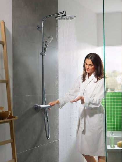 HANSGROHE - Colonne de douche Crometta S 240 EcoSmart chrome HANSGROHE 27268000 avec mitigeur thermostatique - large