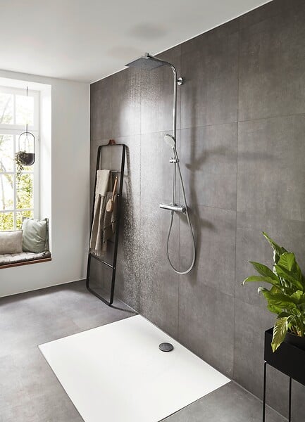 HANSGROHE - Colonne de douche Crometta E 240 EcoSmart Chrome HANSGROHE 27281000 avec mitigeur thermostatique - large