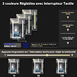 AICA SANITAIRE - Armoire Murale à 3 Étagères Salle de Bain Meuble de Rangement avec Miroir LED 3 Couleurs 70 x 13 x 40cm,Chêne - vignette