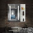 AICA SANITAIRE - Armoire Murale Miroir LED Salle de Bain Meuble de Rangement avec Étagères,Blanc - vignette