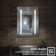 AICA SANITAIRE - Armoire Murale à 3 Étagères Salle de Bain Meuble de Rangement avec Miroir LED 3 Couleurs 70 x 13 x 40cm,Blanc - vignette