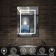 AICA SANITAIRE - Armoire Murale à 3 Étagères Salle de Bain Meuble de Rangement avec Miroir LED 3 Couleurs 70 x 13 x 40cm,Chêne - vignette