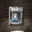 AICA SANITAIRE - Armoire Murale à 3 Étagères Salle de Bain Meuble de Rangement avec Miroir LED 3 Couleurs 70 x 13 x 50cm,Chêne - vignette