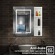 AICA SANITAIRE - Armoire Murale Miroir LED Salle de Bain Meuble de Rangement avec Étagères,Blanc - vignette