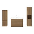 AICA SANITAIRE - AICA Ensemble de Meubles Salle de Bain avec Vasque 80cm, Meuble sous lavabo suspendu,Fonction soft-close,4 pièces Noyer - vignette