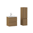 AICA SANITAIRE - AICA Ensemble de Meubles Salle de Bain avec Vasque 50cm, Meuble sous lavabo suspendu,Fonction soft-close,3 pièces Noyer - vignette