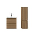 AICA SANITAIRE - AICA Ensemble de Meubles Salle de Bain avec Vasque 50cm, Meuble sous lavabo suspendu,Fonction soft-close,3 pièces Noyer - vignette