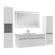 AICA SANITAIRE - AICA Ensemble de Meubles Mural Salle de Bain 100cm avec Céramique Vasque et Miroir Lumineux,4 Pièces Blanc - vignette