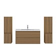AICA SANITAIRE - AICA Ensemble de Meubles Salle de Bain avec Vasque 100cm, Meuble sous lavabo suspendu,Fonction soft-close,4 pièces Noyer - vignette