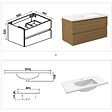 AICA SANITAIRE - AICA Ensemble de Meubles Salle de Bain avec Vasque 100cm, Meuble sous lavabo suspendu,Fonction soft-close,4 pièces Noyer - vignette