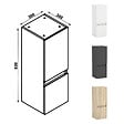 AICA SANITAIRE - Ensemble de Meuble Double Vasque Salle de Bain 120 cm en Ceramique + Miroir LED + Colonne, Chêne Wotan - vignette