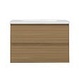 AICA SANITAIRE - AICA Ensemble de Meubles Salle de Bain avec Vasque 80cm, Meuble sous lavabo suspendu,Fonction soft-close,2 pièces Noyer - vignette