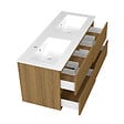 AICA SANITAIRE - AICA Ensemble de Meuble Double Vasque 120 cm Salle de Bain, Meuble sous lavabo suspendu,Fonction soft-close,4 pièces Noyer - vignette