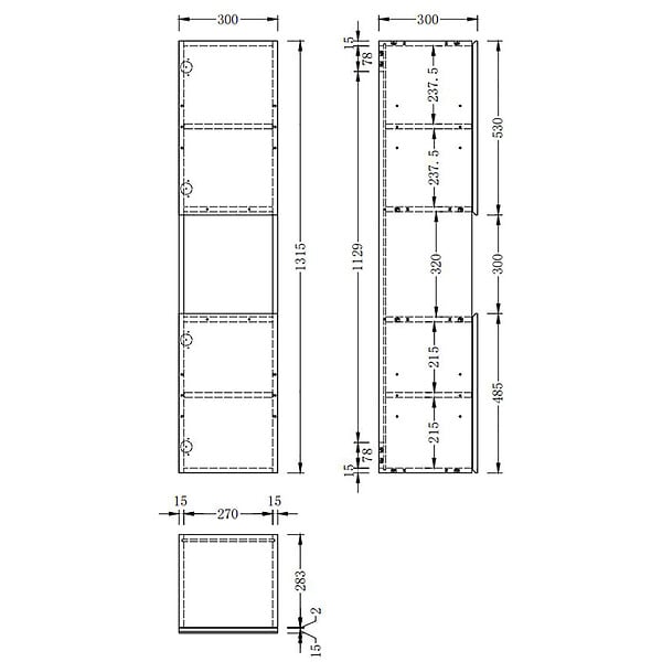 AICA SANITAIRE - AICA Ensemble de Meuble Double Vasque 120 cm Salle de Bain, Meuble sous lavabo suspendu,Fonction soft-close,4 pièces Noyer - large
