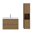 AICA SANITAIRE - AICA Ensemble de Meubles Salle de Bain avec Vasque 80cm, Meuble sous lavabo suspendu,Fonction soft-close,3 pièces Noyer - vignette