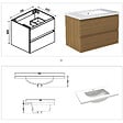 AICA SANITAIRE - AICA Ensemble de Meubles Salle de Bain avec Vasque 80cm, Meuble sous lavabo suspendu,Fonction soft-close,3 pièces Noyer - vignette