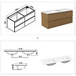 AICA SANITAIRE - AICA Ensemble de Meuble Double Vasque 120 cm Salle de Bain, Meuble sous lavabo suspendu,Fonction soft-close,2 pièces Noyer - vignette