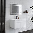 AICA SANITAIRE - AICA Ensemble de Meubles Mural Salle de Bain 80cm avec Céramique Vasque et Miroir Lumineux,4 Pièces Blanc - vignette