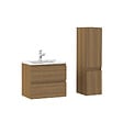 AICA SANITAIRE - AICA Ensemble de Meubles Salle de Bain avec Vasque 60cm, Meuble sous lavabo suspendu,Fonction soft-close,3 pièces Noyer - vignette