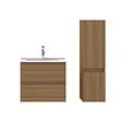 AICA SANITAIRE - AICA Ensemble de Meubles Salle de Bain avec Vasque 60cm, Meuble sous lavabo suspendu,Fonction soft-close,3 pièces Noyer - vignette