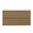 AICA SANITAIRE - AICA Ensemble de Meubles Salle de Bain avec Vasque 100cm, Meuble sous lavabo suspendu,Fonction soft-close,2 pièces Noyer - vignette
