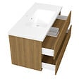 AICA SANITAIRE - AICA Ensemble de Meubles Salle de Bain avec Vasque 100cm, Meuble sous lavabo suspendu,Fonction soft-close,2 pièces Noyer - vignette