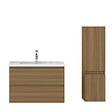 AICA SANITAIRE - AICA Ensemble de Meubles Salle de Bain avec Vasque 80cm, Meuble sous lavabo suspendu,Fonction soft-close,3 pièces Noyer - vignette