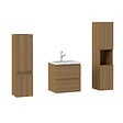 AICA SANITAIRE - AICA Ensemble de Meubles Salle de Bain avec Vasque 50cm, Meuble sous lavabo suspendu,Fonction soft-close,4 pièces Noyer - vignette