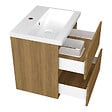 AICA SANITAIRE - AICA Ensemble de Meubles Salle de Bain avec Vasque 50cm, Meuble sous lavabo suspendu,Fonction soft-close,3 pièces Noyer - vignette