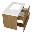 AICA SANITAIRE - AICA Ensemble de Meubles Salle de Bain avec Vasque 80cm, Meuble sous lavabo suspendu,Fonction soft-close,4 pièces Noyer - vignette