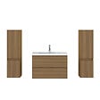 AICA SANITAIRE - AICA Ensemble de Meubles Salle de Bain avec Vasque 80cm, Meuble sous lavabo suspendu,Fonction soft-close,4 pièces Noyer - vignette