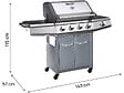 HABITAT ET JARDIN - Barbecue gaz avec LED "Bingo 5" - 5 Brûleurs dont 1 latéral - 15.2kW + Housse protection - Argenté - vignette