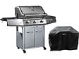 HABITAT ET JARDIN - Barbecue Gaz "Bingo 4" - 4 brûleurs dont 1 latéral - 14kW + Housse protection - Argenté - vignette