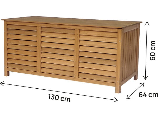 HABITAT ET JARDIN - Coffre de jardin en bois "Macao" - 130 x 64 x 60 cm - Marron - large