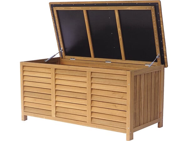 HABITAT ET JARDIN - Coffre de jardin en bois "Macao" - 130 x 64 x 60 cm - Marron - large